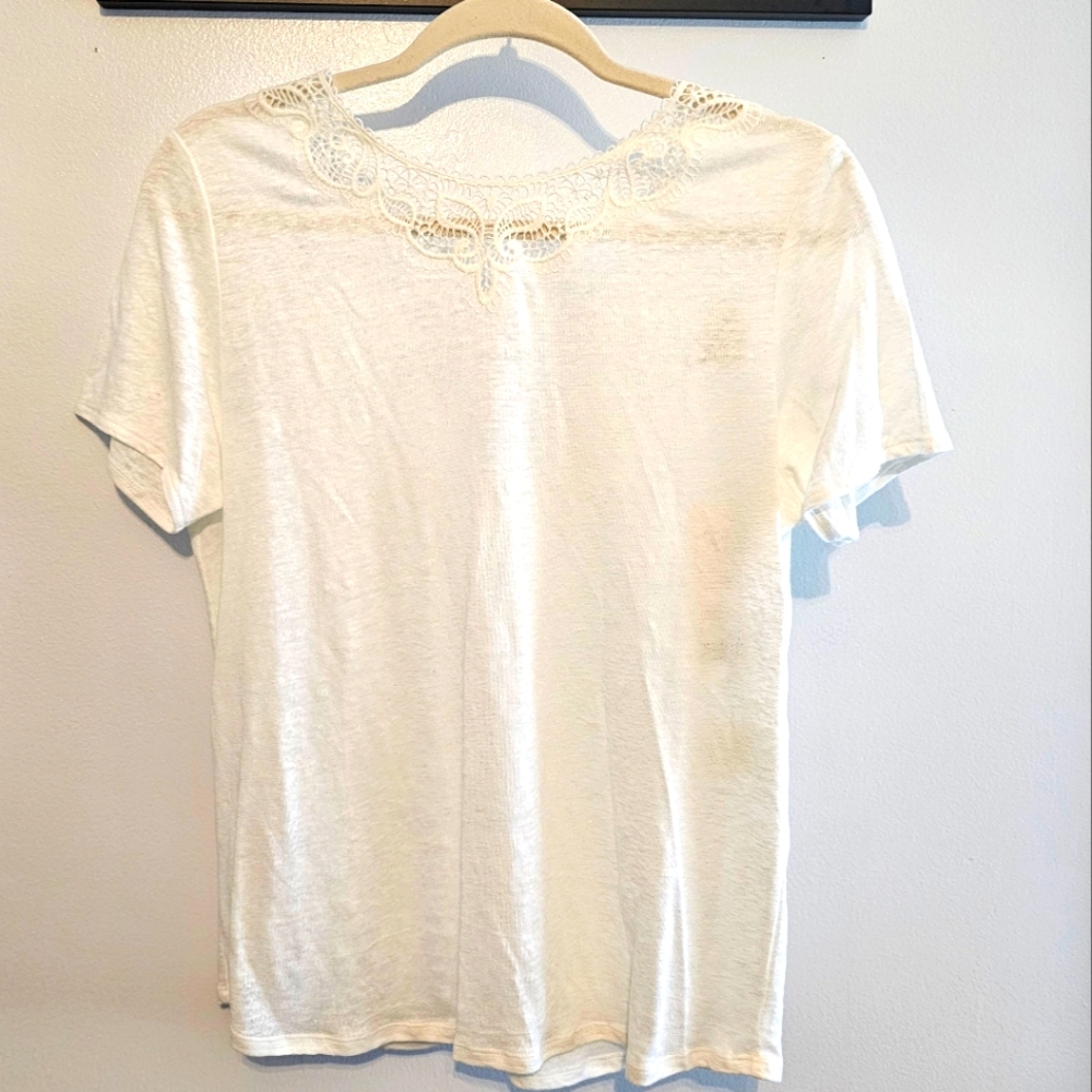 Sezane Mina T-shirt Ecru - Size M